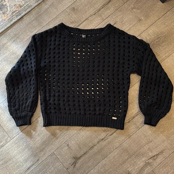 Black Open-knit Sweater - Picture 1 of 6